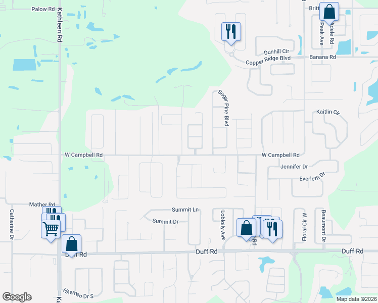map of restaurants, bars, coffee shops, grocery stores, and more near 3207 Grand Pines Drive in Lakeland
