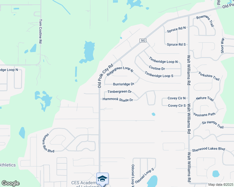 map of restaurants, bars, coffee shops, grocery stores, and more near 1003 Timbergreen Drive in Lakeland