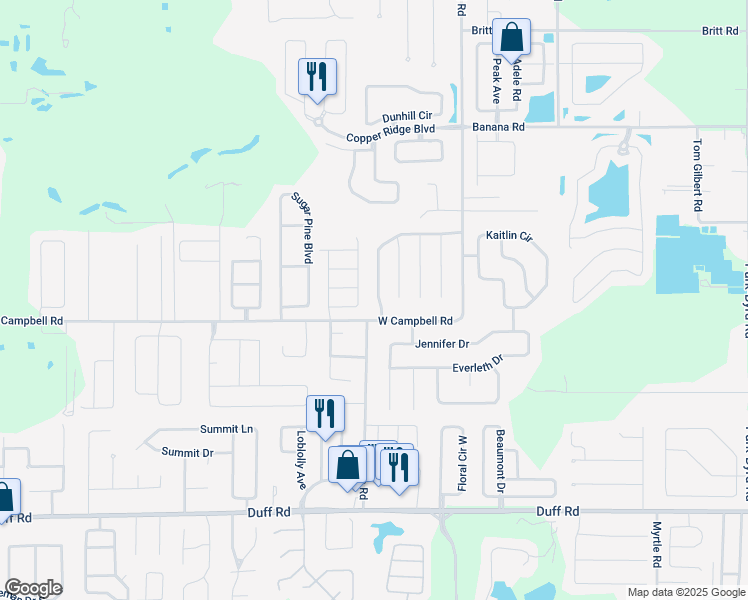 map of restaurants, bars, coffee shops, grocery stores, and more near 7916 Indian Heights Drive in Lakeland