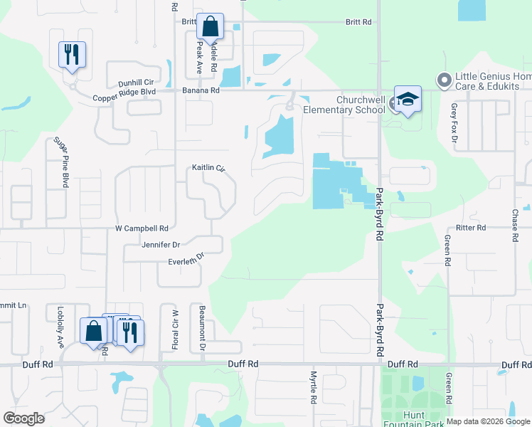 map of restaurants, bars, coffee shops, grocery stores, and more near 7933 Kaitlin Circle in Lakeland