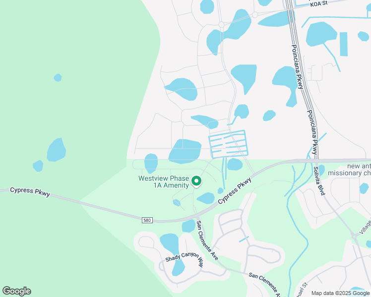 map of restaurants, bars, coffee shops, grocery stores, and more near 2401-2407 Cypress Parkway in Kissimmee
