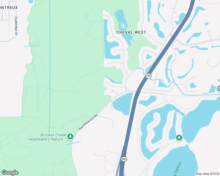 map of restaurants, bars, coffee shops, grocery stores, and more near 6120 Cezanne Avenue in Lutz