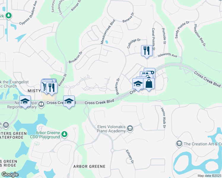 map of restaurants, bars, coffee shops, grocery stores, and more near 10322 Venitia Real Avenue in Tampa