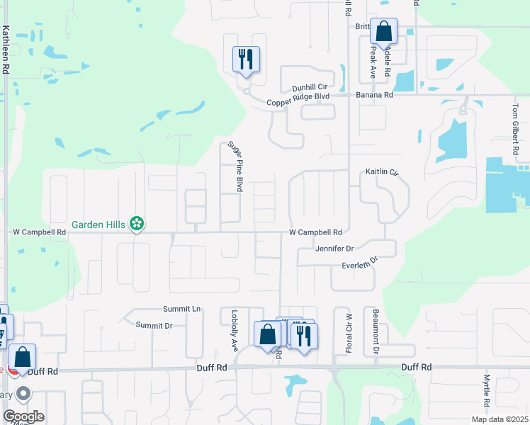 map of restaurants, bars, coffee shops, grocery stores, and more near 3012 Cobbler Square Lane in Lakeland