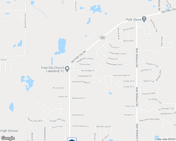 map of restaurants, bars, coffee shops, grocery stores, and more near 1026 Burrisridge Drive in Lakeland