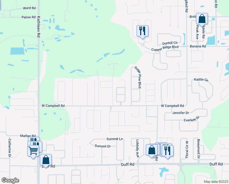 map of restaurants, bars, coffee shops, grocery stores, and more near 3243 Grand Pines Drive in Lakeland