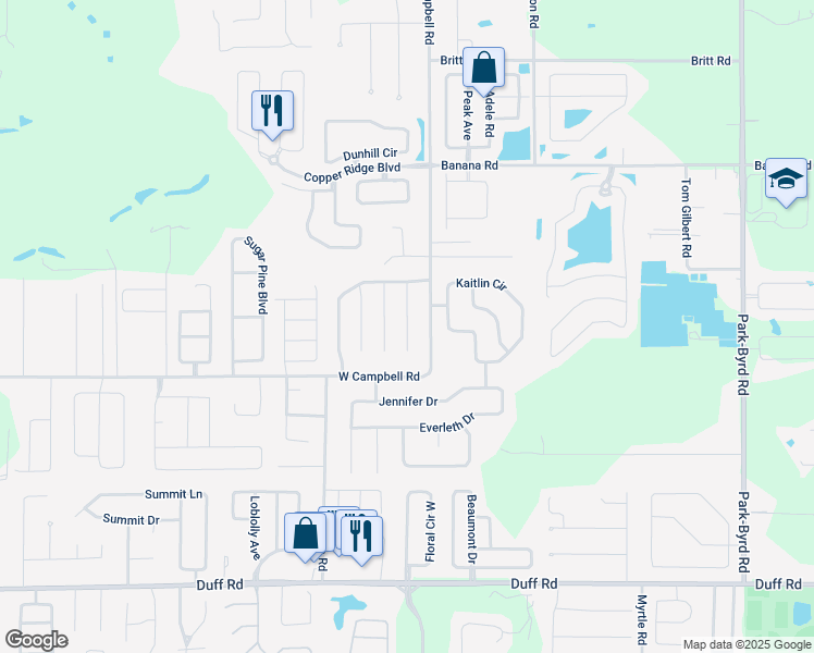 map of restaurants, bars, coffee shops, grocery stores, and more near 7947 Cheyenne Lane in Lakeland