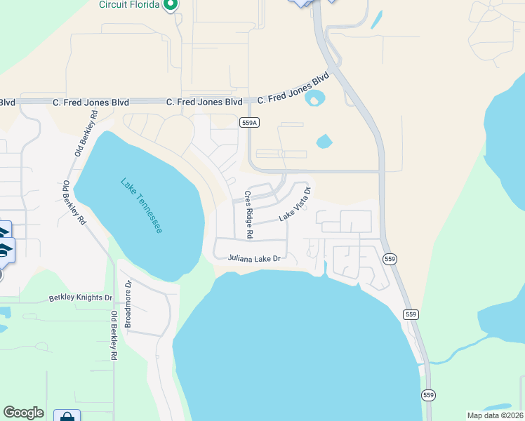 map of restaurants, bars, coffee shops, grocery stores, and more near 221 Lake Vista Drive in Auburndale