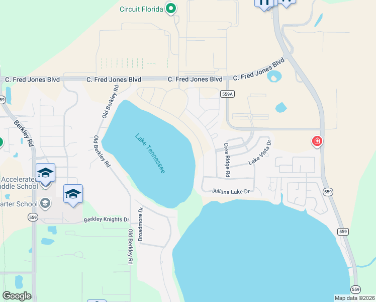 map of restaurants, bars, coffee shops, grocery stores, and more near 4253 Juliana Lake Drive in Auburndale