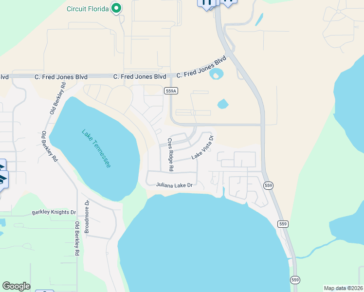 map of restaurants, bars, coffee shops, grocery stores, and more near 209 Lake Vista Drive in Auburndale