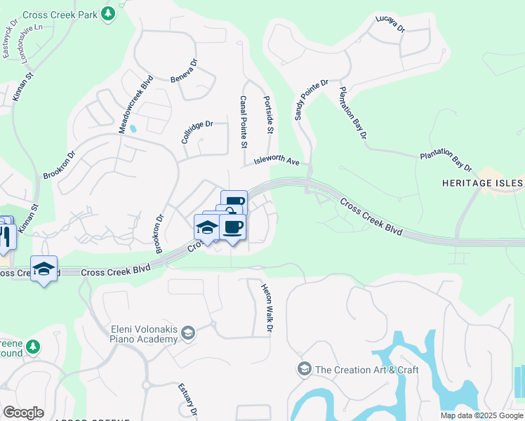 map of restaurants, bars, coffee shops, grocery stores, and more near 18124 Villa Creek Drive in Tampa