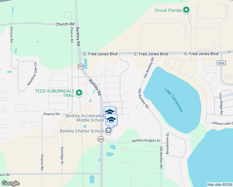 map of restaurants, bars, coffee shops, grocery stores, and more near 934 Waterville Drive in Auburndale