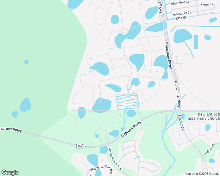 map of restaurants, bars, coffee shops, grocery stores, and more near 2429 County Road 580 in Kissimmee