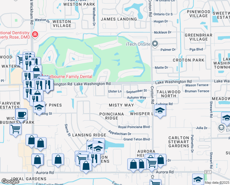 map of restaurants, bars, coffee shops, grocery stores, and more near 274 Ulster Lane in Melbourne