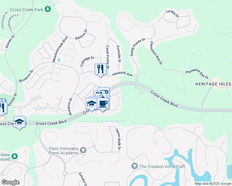map of restaurants, bars, coffee shops, grocery stores, and more near 10416 Villa View Circle in Tampa