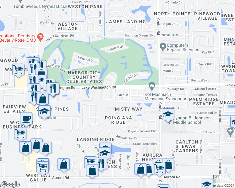 map of restaurants, bars, coffee shops, grocery stores, and more near 260 Ulster Lane in Melbourne