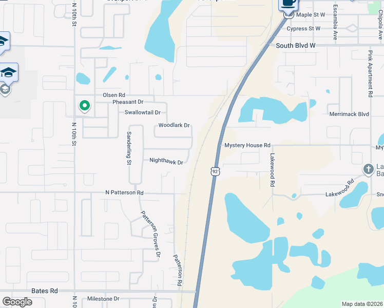 map of restaurants, bars, coffee shops, grocery stores, and more near 2011 Nighthawk Drive in Haines City