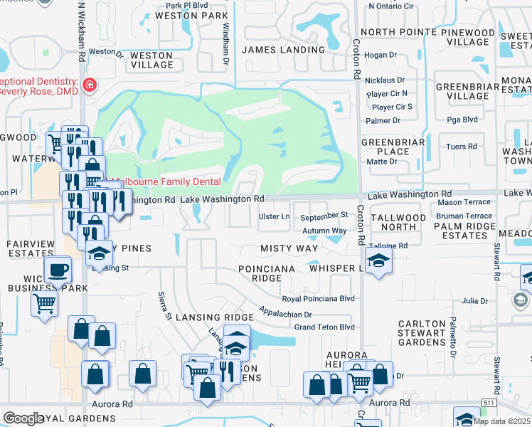 map of restaurants, bars, coffee shops, grocery stores, and more near 274 Ulster Lane in Melbourne
