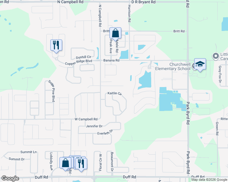 map of restaurants, bars, coffee shops, grocery stores, and more near 7997 Kaitlin Circle in Lakeland