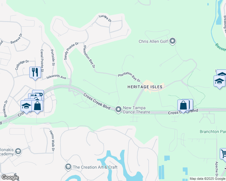 map of restaurants, bars, coffee shops, grocery stores, and more near 10530 Palm Cove Avenue in Tampa