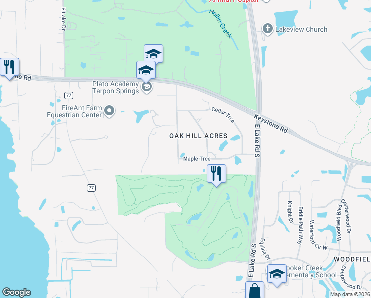 map of restaurants, bars, coffee shops, grocery stores, and more near 249 Dogwood Trce in Tarpon Springs