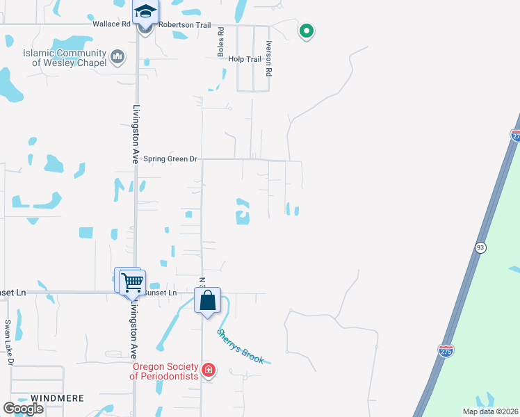 map of restaurants, bars, coffee shops, grocery stores, and more near 18820 Carr Drive in Lutz