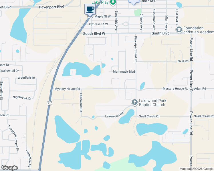 map of restaurants, bars, coffee shops, grocery stores, and more near 606 Mystery House Road in Davenport