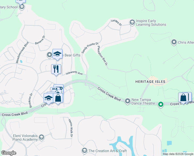 map of restaurants, bars, coffee shops, grocery stores, and more near 10503 Palm Cove Avenue in Tampa