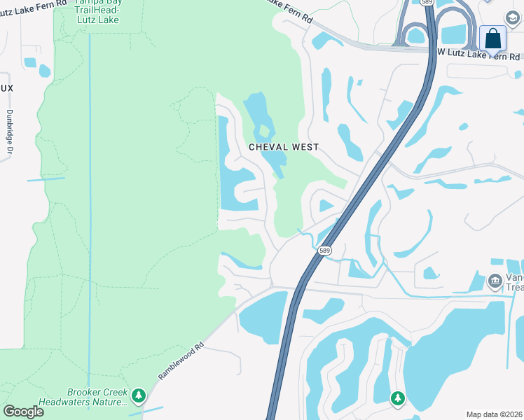 map of restaurants, bars, coffee shops, grocery stores, and more near 18720 Chaville Road in Lutz