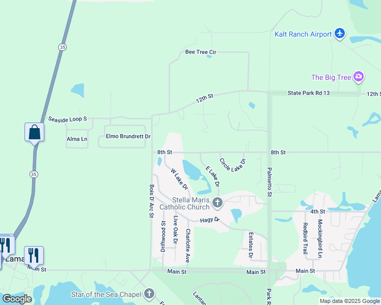 map of restaurants, bars, coffee shops, grocery stores, and more near 1202 8th Street in Rockport