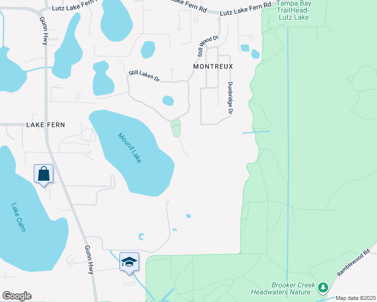 map of restaurants, bars, coffee shops, grocery stores, and more near 18907 Lakes Edge Way in Odessa
