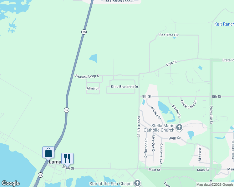 map of restaurants, bars, coffee shops, grocery stores, and more near 139 Walter Heldenfels Circle in Rockport