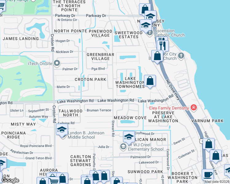 map of restaurants, bars, coffee shops, grocery stores, and more near 2545 Revolution Street in Melbourne
