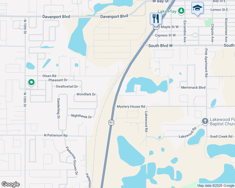 map of restaurants, bars, coffee shops, grocery stores, and more near 906 U.S. 17 in Davenport
