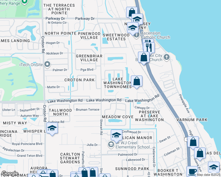 map of restaurants, bars, coffee shops, grocery stores, and more near 2765 Revolution Street in Melbourne