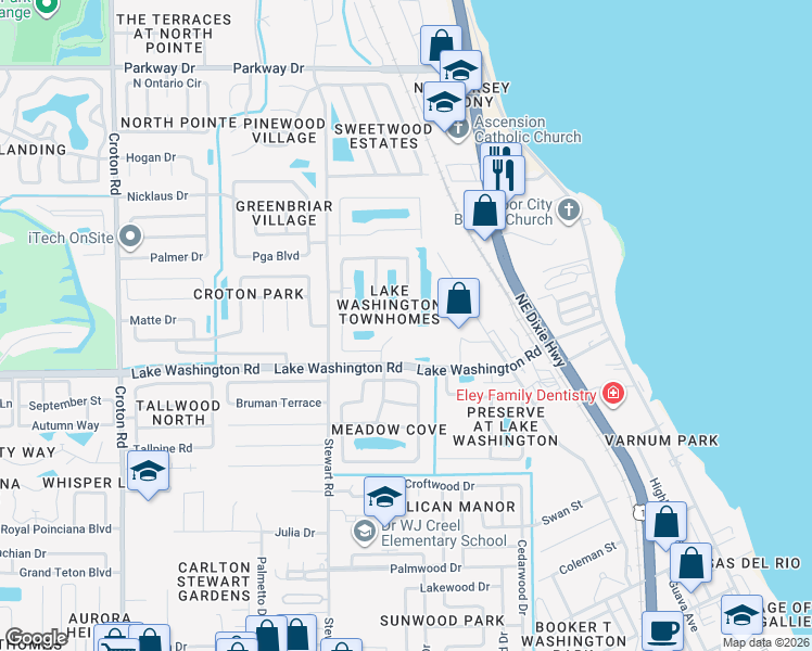 map of restaurants, bars, coffee shops, grocery stores, and more near 2735 Revolution Street in Melbourne