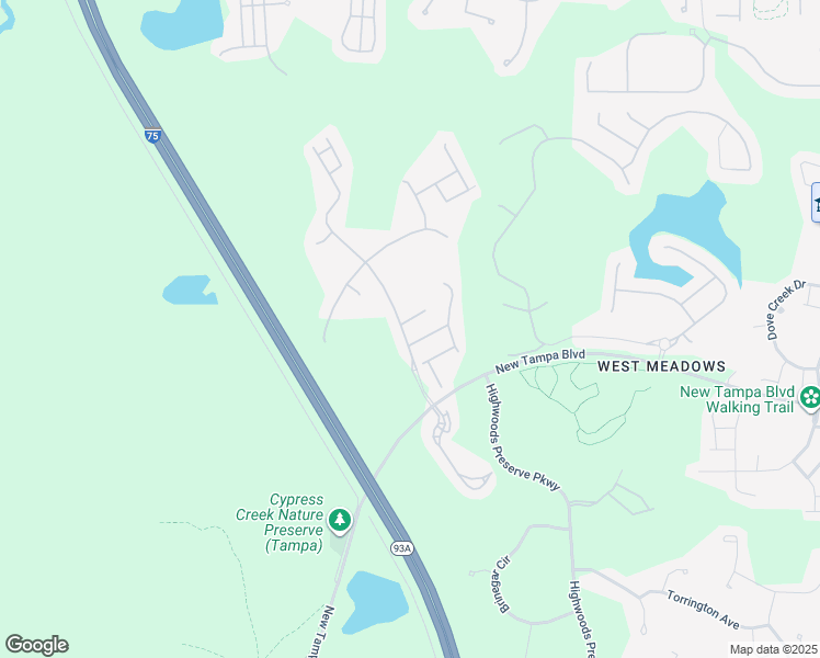 map of restaurants, bars, coffee shops, grocery stores, and more near 8201 Whistling Pine Way in Tampa