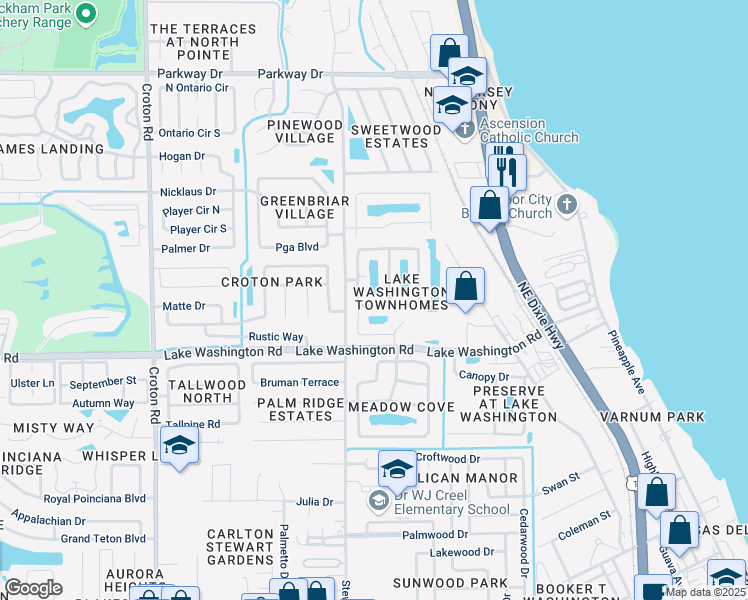 map of restaurants, bars, coffee shops, grocery stores, and more near 2760 Revolution Street in Melbourne