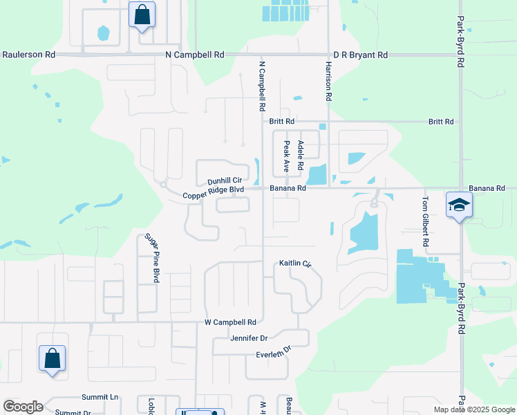 map of restaurants, bars, coffee shops, grocery stores, and more near 8250 North Campbell Road in Lakeland