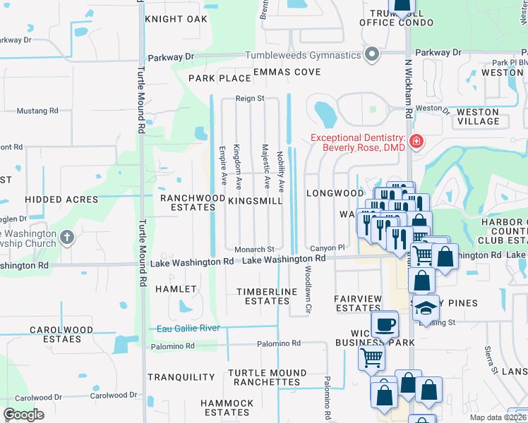 map of restaurants, bars, coffee shops, grocery stores, and more near 2502 Majestic Avenue in Melbourne