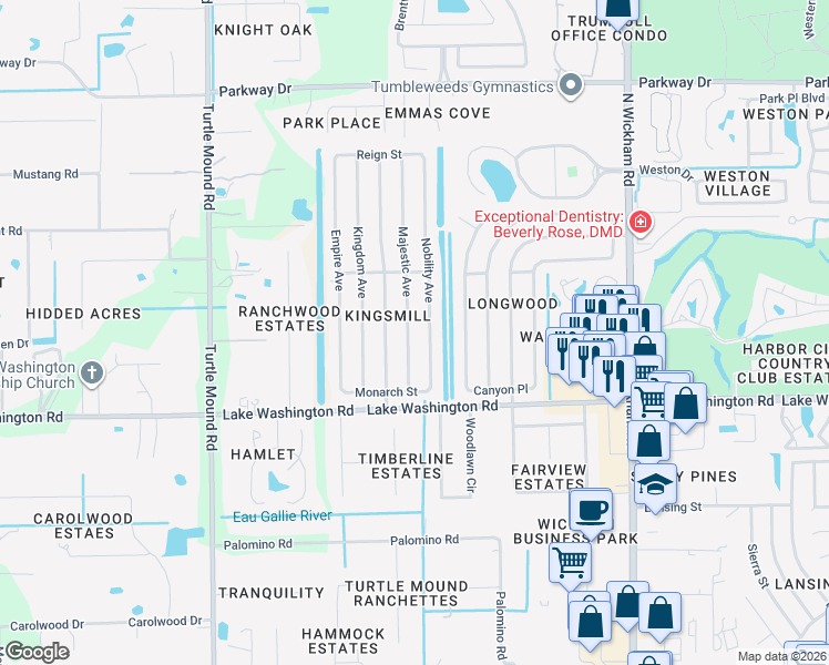 map of restaurants, bars, coffee shops, grocery stores, and more near 2502 Majestic Avenue in Melbourne