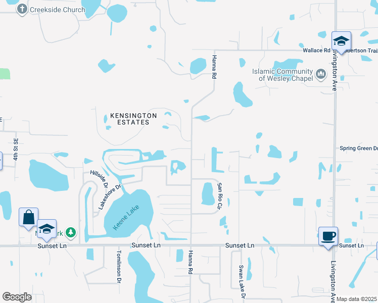 map of restaurants, bars, coffee shops, grocery stores, and more near in Lutz