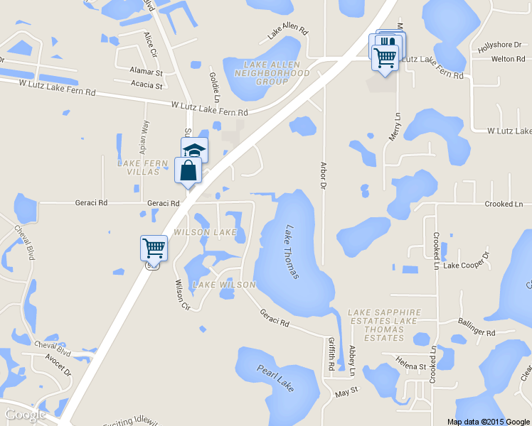 map of restaurants, bars, coffee shops, grocery stores, and more near 18837 Geraci Rd in Lutz