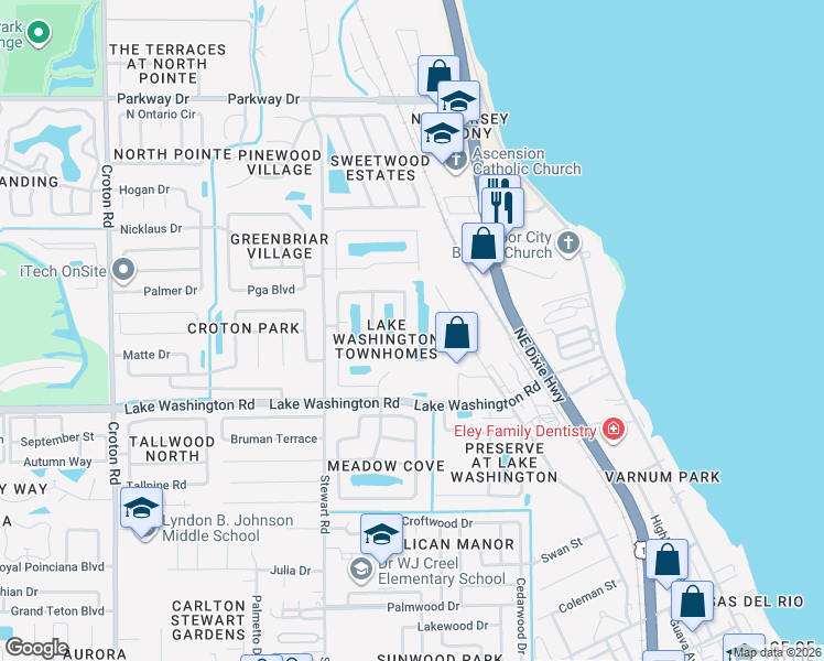 map of restaurants, bars, coffee shops, grocery stores, and more near 2715 Revolution Street in Melbourne