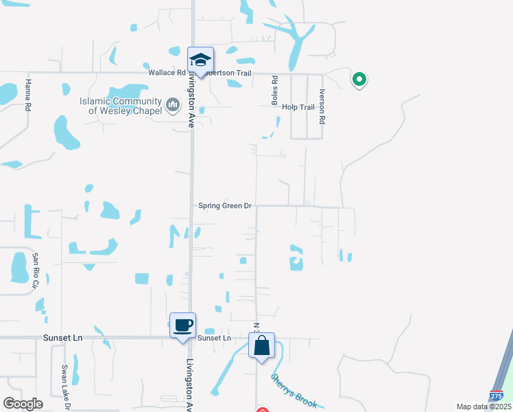 map of restaurants, bars, coffee shops, grocery stores, and more near 33610 North 30th Street in Lutz