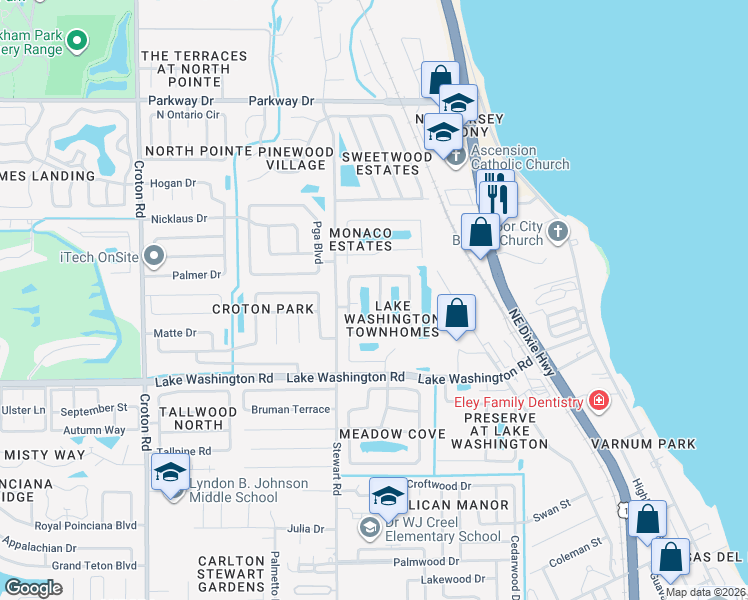 map of restaurants, bars, coffee shops, grocery stores, and more near 2600 Revolution Street in Melbourne