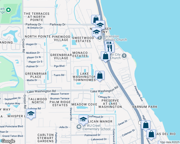 map of restaurants, bars, coffee shops, grocery stores, and more near 2695 Revolution Street in Melbourne