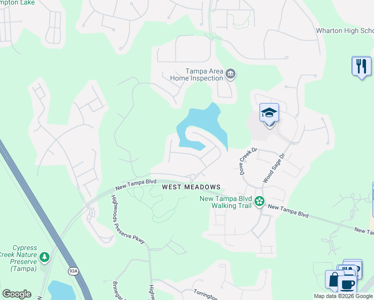 map of restaurants, bars, coffee shops, grocery stores, and more near 8304 Summer Grove Road in Tampa