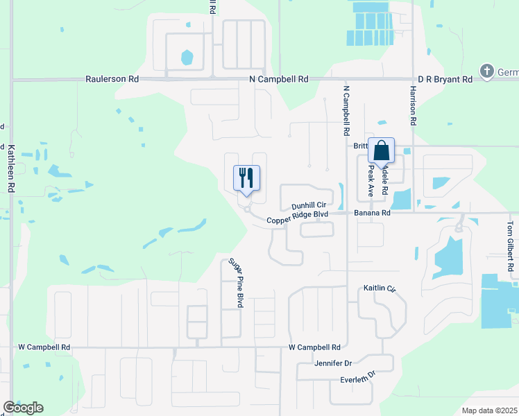 map of restaurants, bars, coffee shops, grocery stores, and more near 8115 Woodvine Cir in Lakeland