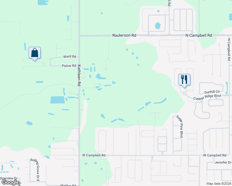 map of restaurants, bars, coffee shops, grocery stores, and more near 8307 Kathleen Road in Lakeland